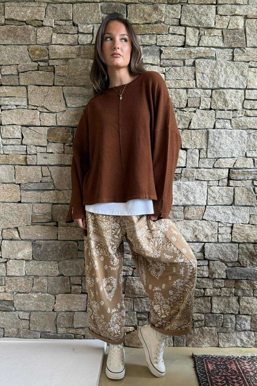 Frankie Waffle Box Knit Amaretto /25=